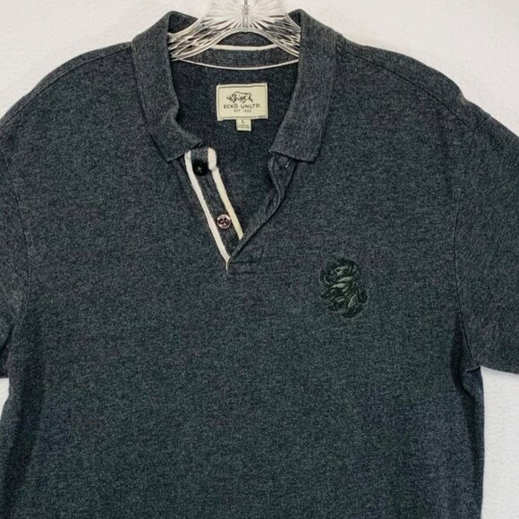 Ecko Unltd Mens Pique Rugby Polo Shirt Size L Short Sleeve Rhino - Picture 3 of 7